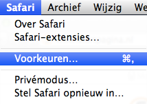 Safari menu icoon