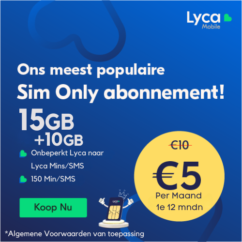 Sim Only 25GB voor slechts €5!